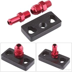 img 1 attached to 🔌 Fuel Line Adapter for Qiilu, Fuel Rail Pressure Regulator Adapter Outlet 1/8 NPT Female, Fuel Pump Rail Adapter Fittings for Honda - Enhanced SEO