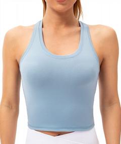img 4 attached to Get Moving In Style With Lavento'S Women'S Crop Top Workout Tank Tops For Running And Yoga