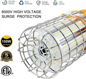 img 3 attached to 22500LM Portable LED Work Light For Construction Jobsites - 150W Brightness, 5000K Color Temperature, ETL Certified, With Hanging Hook, Perfect For Workshops (Equivalent To 600W MH/HPS)