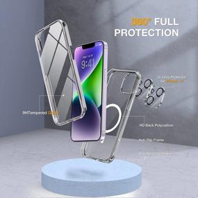 img 3 attached to New And Improved Miracase Glass Series IPhone 14 Case: Full-Body Magnetic Clear Case With 9H Tempered Glass Screen Protector And MagSafe Compatibility For 6.1 Inch (2022 Upgrade)