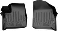 🚗 maxliner custom fit floor mats 1st row liner set black for 2018-2023 chevrolet traverse - all models logo