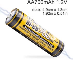 img 2 attached to 🔋 Long-lasting (16-Pack) HyperPS 1.2V AA 700mAh Ni-Cd NiCd Rechargeable Battery for Solar Panel Light Lamp & RC Toys