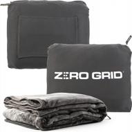 🧳 zero grid lightweight wearable travel blanket with neck snaps, cozy footpockets, zipper pouch, luggage strap - premium super soft blanket & pillow set for airplane travel logo