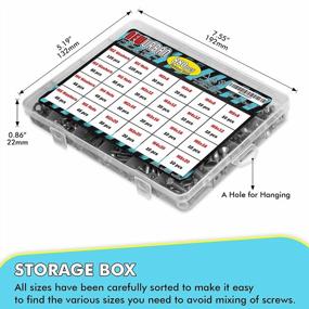img 2 attached to M2 M3 M4 M5 304 Stainless Steel Hex Socket Head Cap Metric Bolts Screws Nuts Washers Assortment Kit - 880 Pcs Allen Hex Drives Flat Head Cap Screws With Storage Box