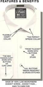 img 3 attached to 👔 Luxe Microfiber Regular Spread Collar Shirts: The Best Choice for Men's Clothing