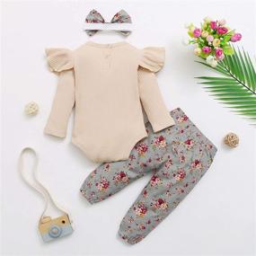 img 1 attached to Newborn Baby Girl Clothes Outfit Set - Infant Romper Ruffle Floral Pants Cute Toddler Clothing