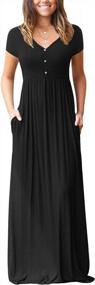 img 3 attached to Maxi Dresses For Women With Pockets - GRECERELLE Loose Buttoned V-Neck Casual Dress For Any Occasion