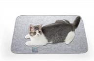 luxear cat mat, super moisture absorbent pet mat with visual humidity indicator card, washable reusable cat pad with non-slip design, perfect for crate floor kennel car outdoor - 18” x 24” grey logo