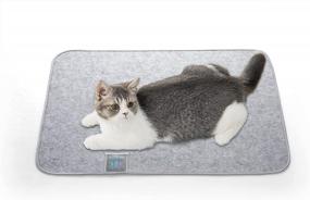img 4 attached to LUXEAR Cat Mat, Super Moisture Absorbent Pet Mat With Visual Humidity Indicator Card, Washable Reusable Cat Pad With Non-Slip Design, Perfect For Crate Floor Kennel Car Outdoor - 18” X 24” Grey