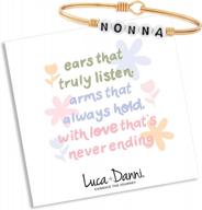 made in usa women's nonna letter bead bangle bracelet from luca + danni - improve your seo logo