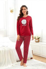 img 1 attached to Cozy Up In Style: EISHOPEER Women'S Long Sleeve Pajama Set With Cute Prints And Pockets