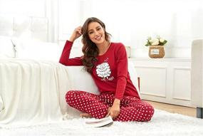 img 2 attached to Cozy Up In Style: EISHOPEER Women'S Long Sleeve Pajama Set With Cute Prints And Pockets