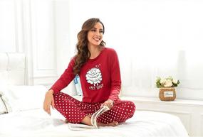 img 3 attached to Cozy Up In Style: EISHOPEER Women'S Long Sleeve Pajama Set With Cute Prints And Pockets