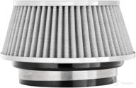 spectre performance universal clamp-on air filter spe-8168: high performance, washable filter - 3-4.75 inch flange id, round tapered design - white логотип