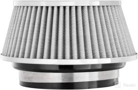 img 4 attached to Spectre Performance Universal Clamp-On Air Filter SPE-8168: High Performance, Washable Filter - 3-4.75 inch Flange ID, Round Tapered Design - White