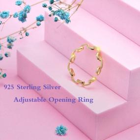 img 3 attached to 925 Sterling Silver Paperclip Chain Link Knot Ring - Simple, Open, And Adjustable Stacking Band For Women And Girls By BUUFAN