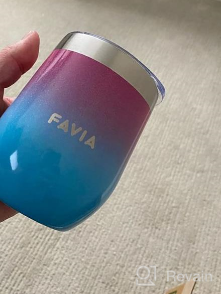 img 1 attached to Favia 12Oz Stainless Steel Vacuum Insulated Wine Tumbler With Leak-Proof Lid – Perfect For Hot Or Cold Drinks – Ideal Gift For Women, Travel Or Outdoor Use – Dishwasher Safe - Cotton Candy Color review by Daveon Jumps