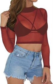 img 1 attached to MANGOPOP Womens Sleeve Blouse X Small Women's Clothing : Bodysuits