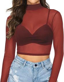 img 4 attached to MANGOPOP Womens Sleeve Blouse X Small Women's Clothing : Bodysuits