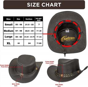 img 3 attached to Men'S Durable Leather Outback Cowboy Hat - Shapeable Western Hat For Men