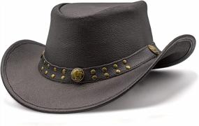 img 2 attached to Men'S Durable Leather Outback Cowboy Hat - Shapeable Western Hat For Men