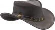 men's durable leather outback cowboy hat - shapeable western hat for men logo