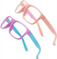 2 pairs kids blue light blocking glasses, uv400 protection computer gaming glasses age 5-13 boys girls logo