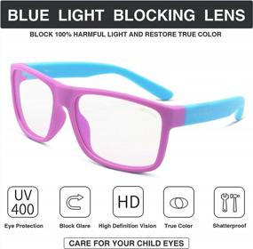 img 3 attached to 2 Pairs Kids Blue Light Blocking Glasses, UV400 Protection Computer Gaming Glasses Age 5-13 Boys Girls