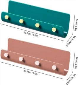 img 3 attached to Picowe 2 Pack Wall Adhesive Key Hooks Holder, Mail Letter Organizer, Key Hangers Shelf Rack Holder Organizer, Mail Holder Shelf Sorter Organizer, For Entryway Mudroom Hallway, Plastic, Pink And Blue