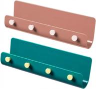 picowe 2 pack настенный клей держатель крючков для ключей, органайзер для писем, вешалки для ключей органайзер для полки, органайзер для сортировки полки для держателя почты, для прихожей, прихожая, пластик, розовый и синий логотип