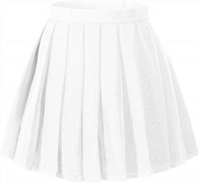 img 1 attached to Women'S 2XL High Waist Plaid Kilt Mini Checked Pleated Skirt - Yellow Black White
