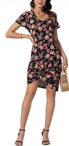 img 3 attached to Women'S V Neck Short Sleeve Casual Loose Beach Dress Cover Up With Ultra-Soft Knot Twist Tie Detail