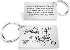 img 4 attached to Sweet Ways To Celebrate A 14Th Birthday: Girl'S And Boy'S Keychain Gifts