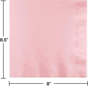 img 1 attached to 🍽️ Classic Pink Touch of Color Dinner Napkins, 3-Ply Paper, 1/4 Fold, Pack of 10 - 25 Count