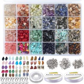 img 4 attached to 1323Pcs Irregular Chip Stone Beads Kit For DIY Necklace Bracelet Earring Jewelry Making