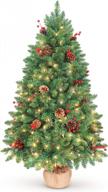 lifefair 4ft prelit christmas tree, decorated with 150 clear lights and realistic 380 thicken tips logo