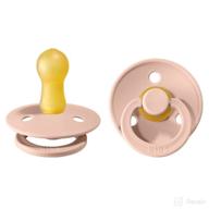 🍼 bibs natural rubber baby pacifiers - set of 2 bpa-free soothers, made in denmark - blush, size 6-18 months logo