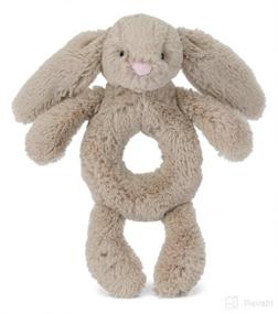 img 1 attached to 🐰 Bashful Beige Bunny Jellycat Soft Plush Baby Toy Ring Rattle