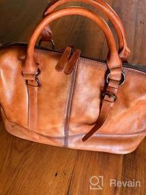 img 5 attached to Винтажная кожаная женская сумка через плечо - дизайнерская большая сумка, верхняя ручка, сумки-портфели и сумки через плечо