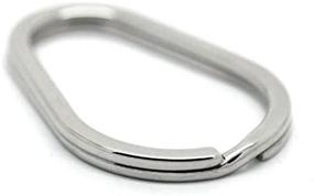 img 2 attached to VALYRIA Stainless Steel Oval Split Rings Keyrings Keychains Keys Holder 4Cm X 2.8Cm(1 5/8"X1 1/8") (3Pcs)