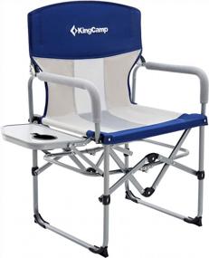 img 4 attached to KingCamp Heavy Duty Compact Folding Camping Chair With Side Table And Mesh Back For Adults, Ideal For Outdoor Activities Like Sports, Fishing, Beach, Picnic, Concerts, And Trips.