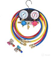 🌡️ eisen equipment air conditioning refrigerant charging hoses with diagnostic manifold gauge set - compatible with r134a r12 r22 refrigerants, automotive ac gauge set with 5ft hoses adapter adjustable couplers logo