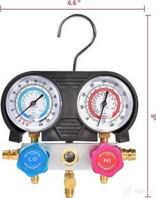 img 2 attached to 🌡️ EISEN EQUIPMENT Air Conditioning Refrigerant Charging Hoses with Diagnostic Manifold Gauge Set - Compatible with R134A R12 R22 Refrigerants, Automotive AC Gauge Set with 5FT Hoses Adapter Adjustable Couplers