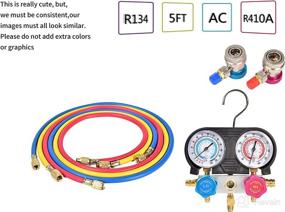 img 1 attached to 🌡️ EISEN EQUIPMENT Air Conditioning Refrigerant Charging Hoses with Diagnostic Manifold Gauge Set - Compatible with R134A R12 R22 Refrigerants, Automotive AC Gauge Set with 5FT Hoses Adapter Adjustable Couplers