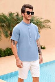 img 3 attached to Runcati Cotton Shirt Buttons Blouses - Stylish Men's Clothing Collection