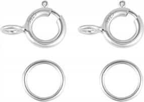 img 4 attached to 40 Pcs 925 Sterling Silver Spring Clasps With Open Jump Rings Set 5Mm Jewelry Connectors For Jewelry Making (6Mm Clasps Silver)