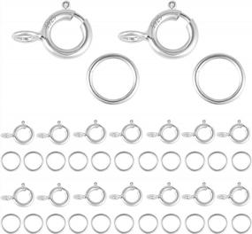 img 2 attached to 40 Pcs 925 Sterling Silver Spring Clasps With Open Jump Rings Set 5Mm Jewelry Connectors For Jewelry Making (6Mm Clasps Silver)