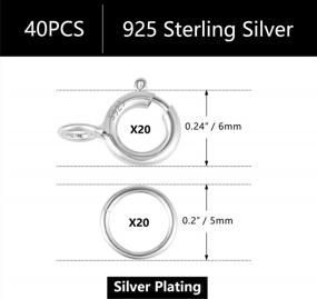 img 3 attached to 40 Pcs 925 Sterling Silver Spring Clasps With Open Jump Rings Set 5Mm Jewelry Connectors For Jewelry Making (6Mm Clasps Silver)
