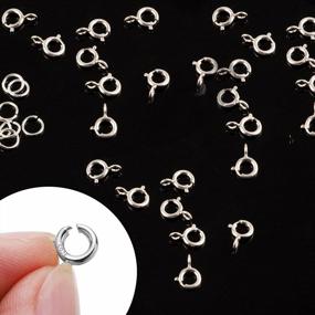 img 1 attached to 40 Pcs 925 Sterling Silver Spring Clasps With Open Jump Rings Set 5Mm Jewelry Connectors For Jewelry Making (6Mm Clasps Silver)
