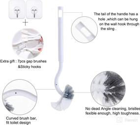 img 3 attached to 🚽 Набор туалетной щетки Marbrasse Slim Compact - прочные, глубоко очищающие щетки для хранения в ванной (2 штуки)